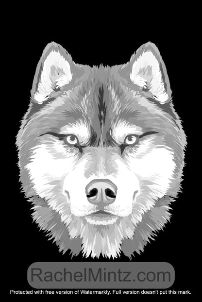 Wild Nature - Grayscale Art, Black Background Coloring (PDF Book)