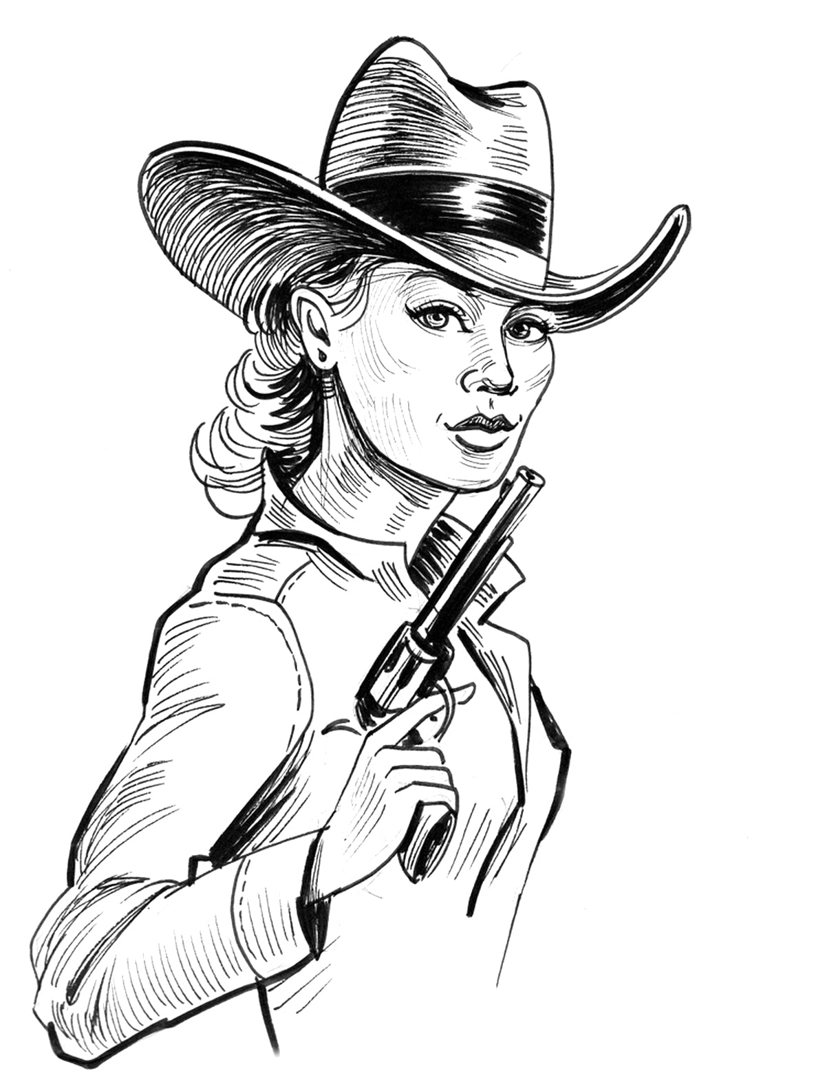Wild West - Coloring Book With Cowboys & Cowgirls, Sheriffs & Villains