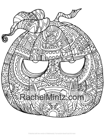 Witches & Pumpkins - Halloween Coloring for Adults (Digital PDF Book)