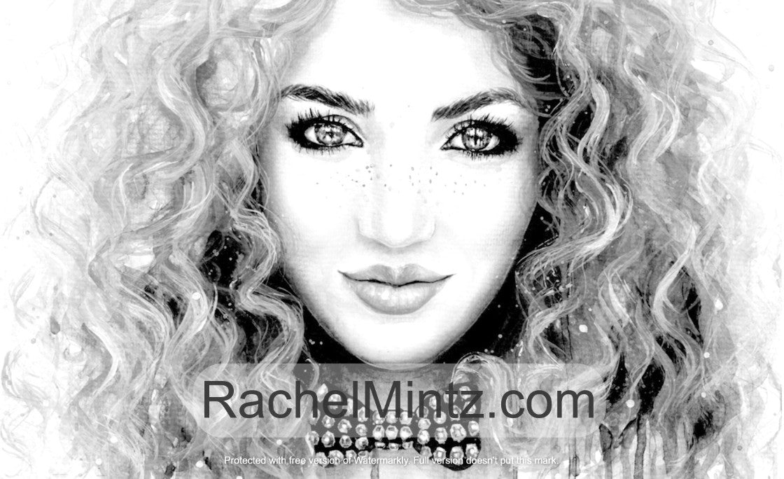 Women Art - Grayscale Fashion Girls With Artistic Glamour Coloring (PDF Format Book)