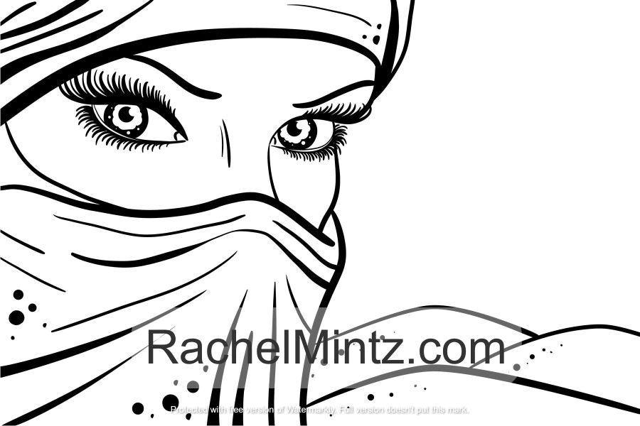Women of Islam - Beautiful Arabic Women Coloring (PDF Book) Rachel Mintz